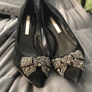 Audrey Brooke Black Suede Heels